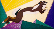Textile panel with Hare design
