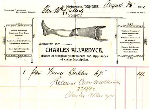 receipt from Allardyce